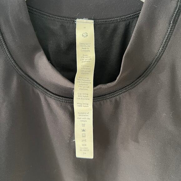 Lululemon Everlux and Mesh Cropped Tank 8 Black Racerback Activewear - Picture 8 of 9